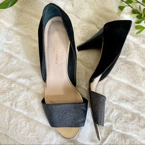 Loeffler Randall Suede Sparkle Black D’Orsay Heels